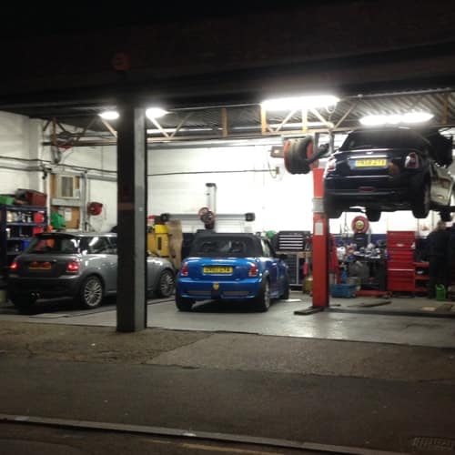 MINI service bay atWaterfall Garage