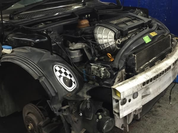 MINI engine stripdown at Waterfall Garage in Wimbledon